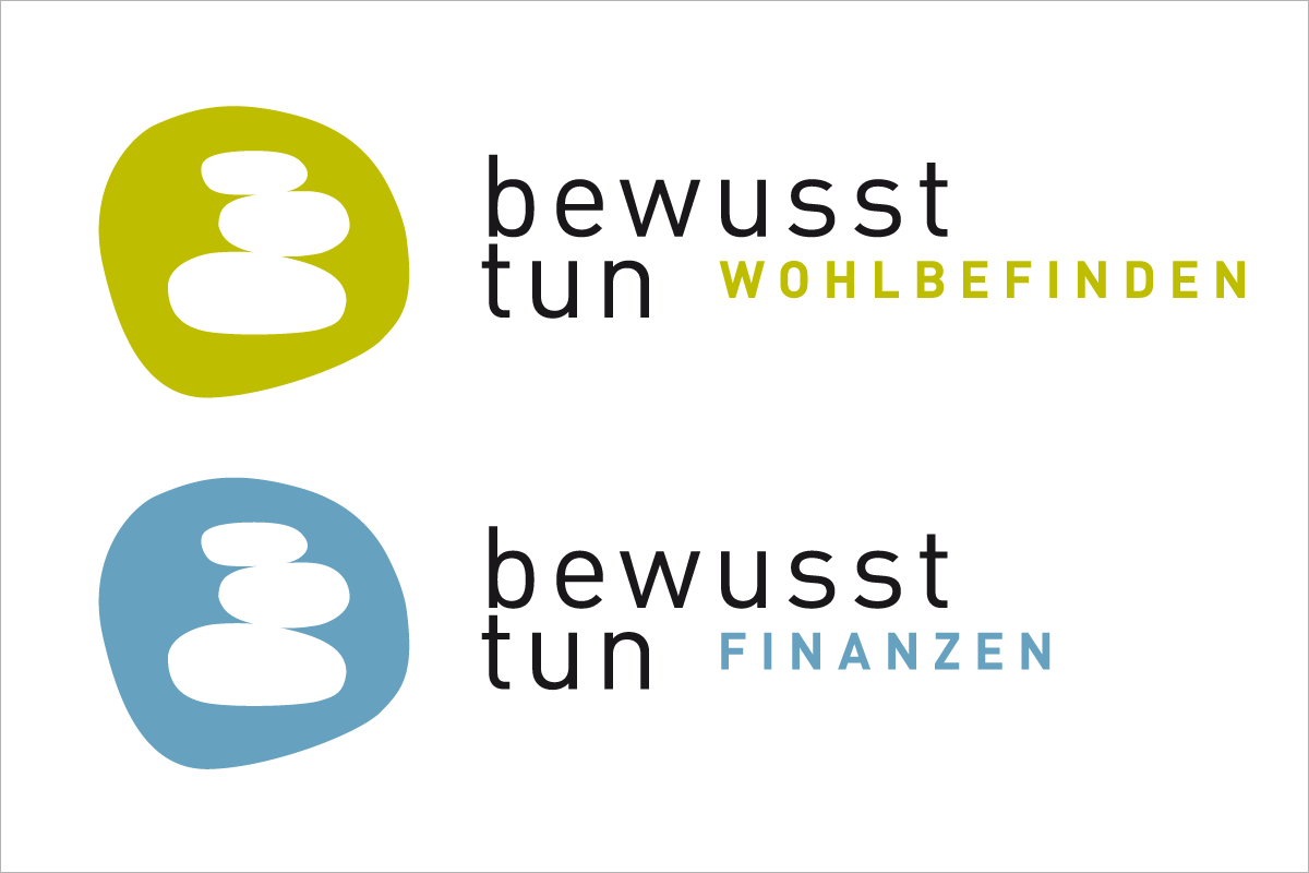 Logos Bereiche Wohlbefinden und Finanzen, Bewusst tun GmbH