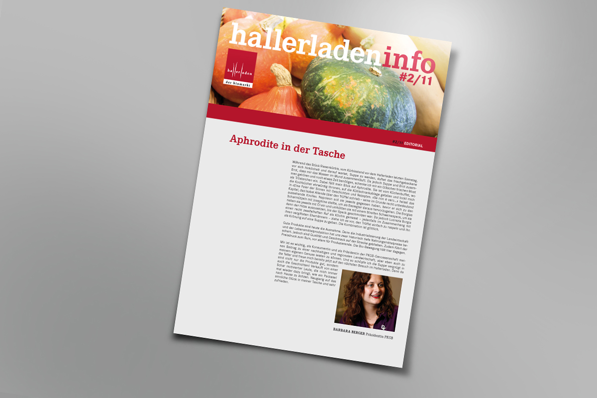 Deckblatt Newsletter, Hallerladen