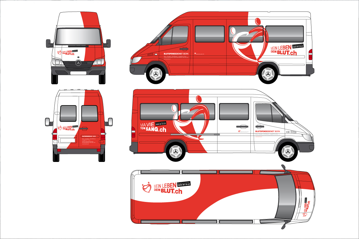 Blutspendedienst SRK Bern AG, Fahrzeugbeschriftung Spenderkommunikation