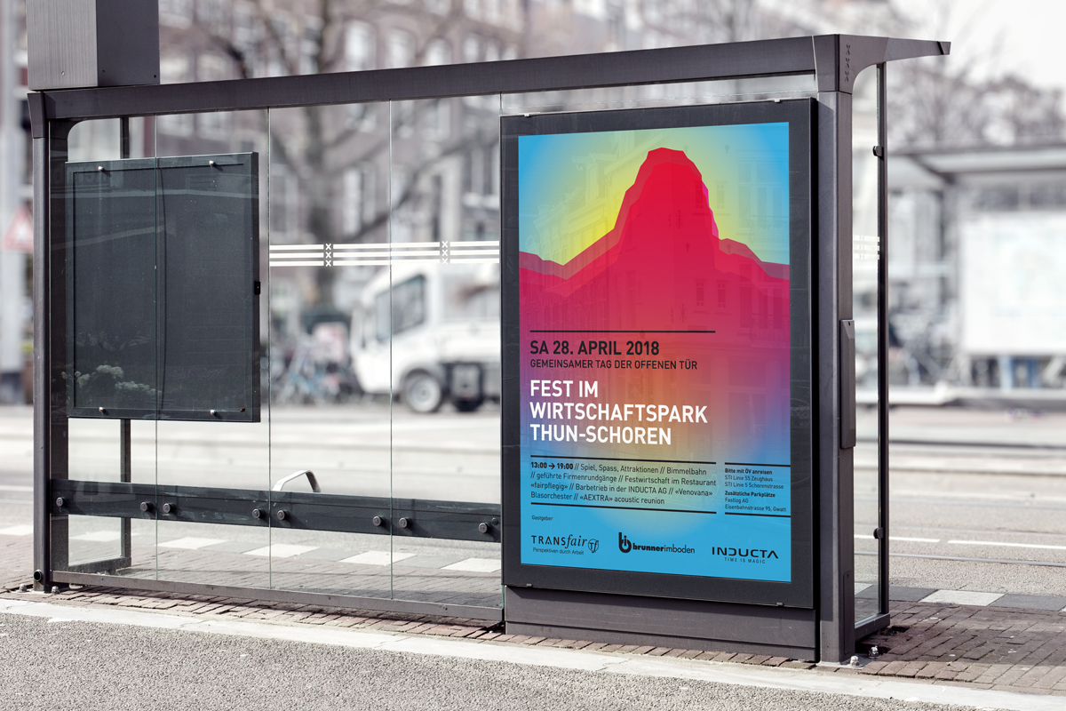 Plakat für Tag der offenen Tür Wirtschaftspark Thun-Schoren